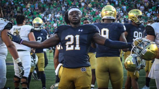 Safety Jalen Elliot poses after a great defensive play Safety Jalen Elliot poses after a great defensive play