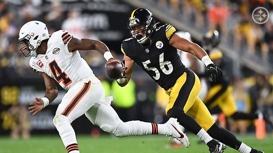 Steelers' Alex Highsmith chases down Browns quarterback Deshaun Watson Steelers' Alex Highsmith chases down Browns quarterback Deshaun Watson
