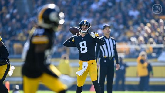 Steelers' Kenny Pickett attempts a pass in the Week 10 victory over the Packers Steelers' Kenny Pickett