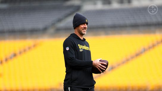 Steelers' Aaron Rodgers Throws Innocent Jab At Lack Of Trade Deadline Moves From The Organization. Photo by Jared Wickerham / Pittsburgh Steelers