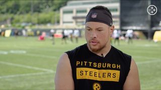 Steelers Alex Highsmith Detailed Decision To Take Part In 2023 OTAs While In The Midst Of Seeking A Contract Extension (Alex Highsmith). Photo by steelers.com