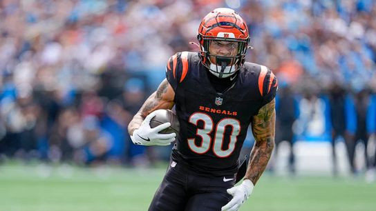 Cincinnati Bengals' running back Chase Brown running against the Carolina Panthers in the 2024 season Cincinnati Bengals' running back Chase Brown running against the Carolina Panthers in the 2024 season