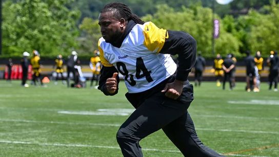 Steelers' new returner Cordarrelle Patterson at his first OTAs session with the Steelers.