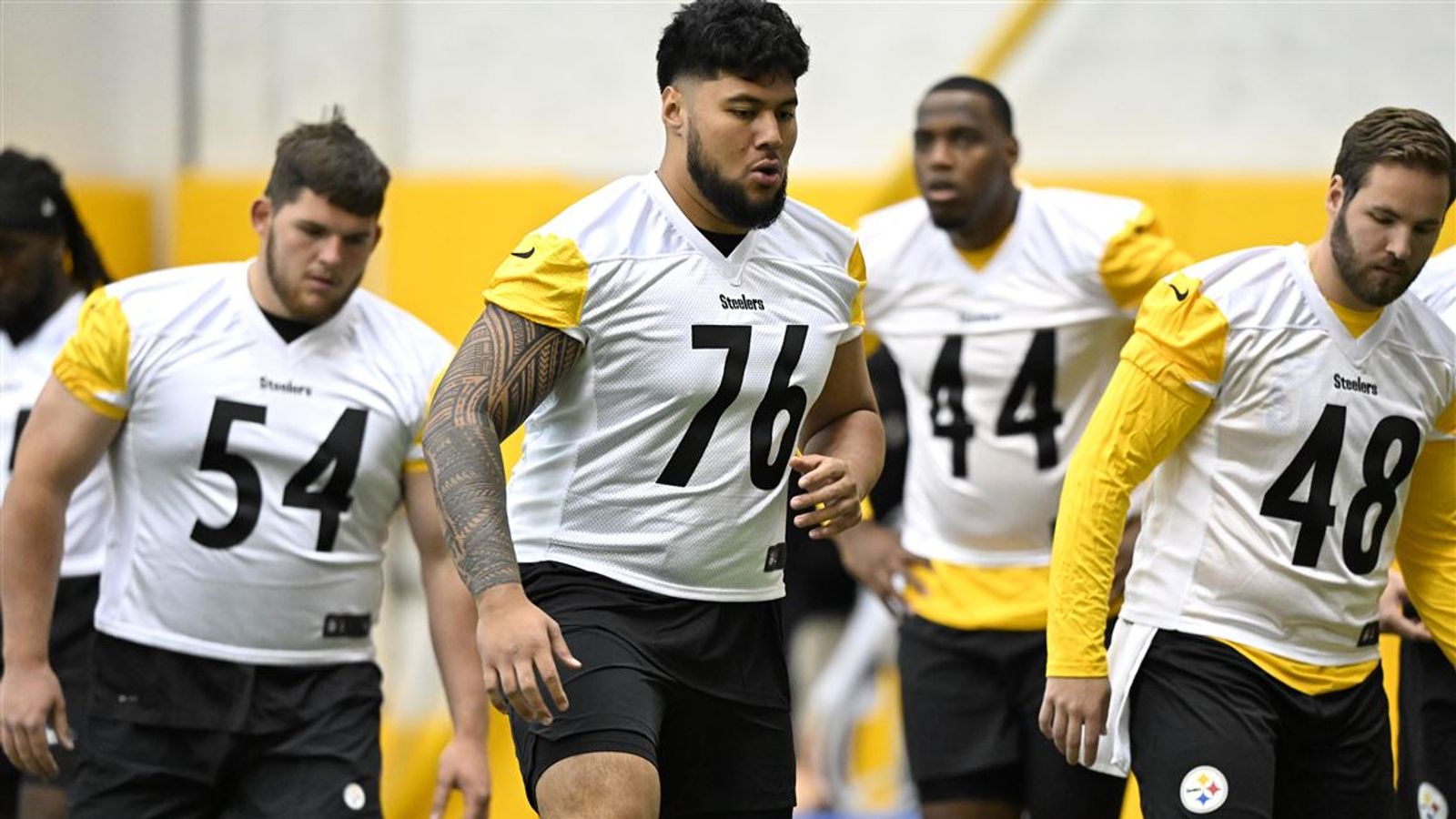 Steelers' Troy Fautanu Sends Direct Message To New Coaching Staff After Position Change (Steelers News). Photo by Sebastian Foltz / Pittsburgh Post-Gazette