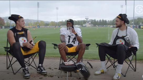 Steelers Pat Freiermuth, Zach Gentry and George Pickens Steelers Pat Freiermuth, Zach Gentry and George Pickens