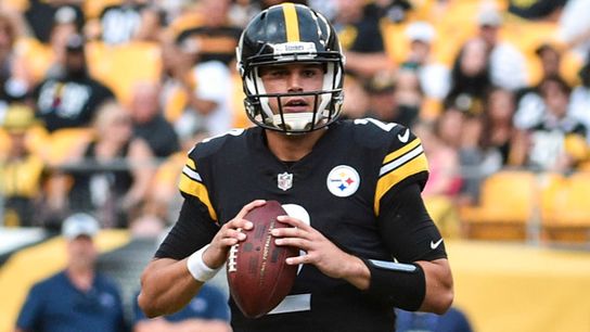 Steelers' Mason Rudolph warms up before a game in Pittsburgh. Steelers' Mason Rudolph warms up before a game in Pittsburgh.
