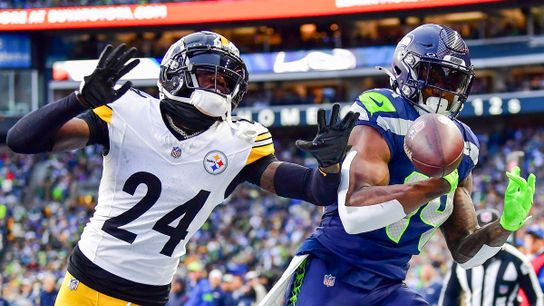 Steelers Corner Joey Porter Jr. Knocks Pass Away From Seahawks DK Metcalf Steelers Corner Joey Porter Jr. Knocks Pass Away From Seahawks DK Metcalf