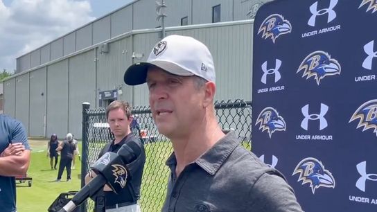 Ravens' John Harbaugh Chimes In On Steelers' Controversial Acquisition Of Aaron Rodgers. Photo by X: @JamisonHensley