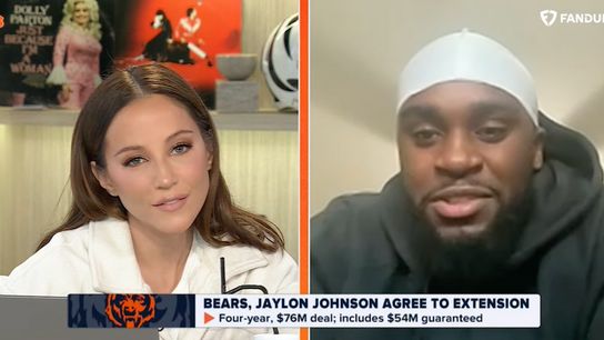 Kay Adams interviewing Jaylon Johnson on her show Up and Adams. Steelers' Kay Adams interviewing Jaylon Johnson on her show Up and Adams.