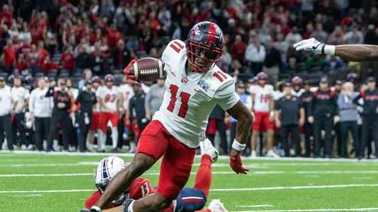 Western Kentucky WR Malachi Corley running with the football. Steelers' Malachi Corley