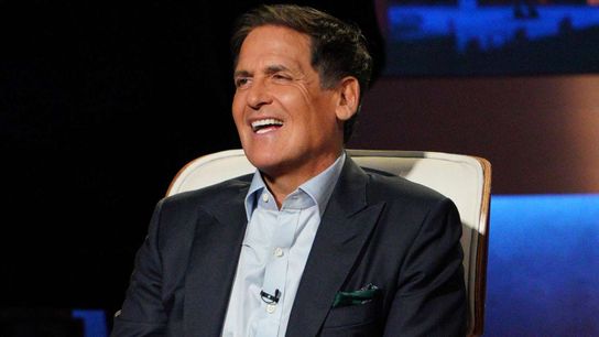 Steelers' mega-fan Mark Cuban on set of the show Shark Tank Steelers' mega-fan Mark Cuban on set of the show Shark Tank