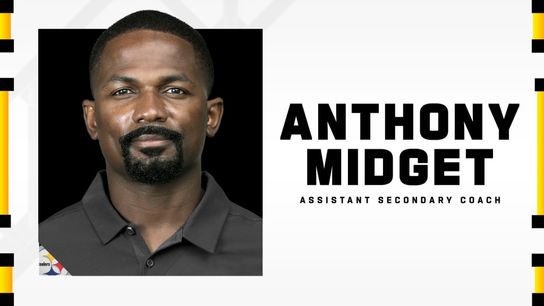 Steelers assistant DB coach Anthony Midget. Steelers Anthony Midget.