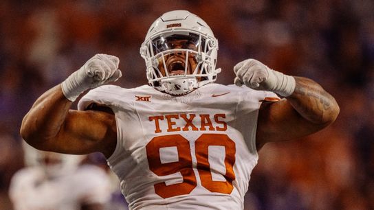 Texas Byron Murphy II screams as he celebrates a tackle for loss. Steelers' Byron Murphy II