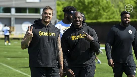 Pittsburgh Steelers offensive linemen Mason Cole (left) and James Daniels (right). Pittsburgh Steelers offensive linemen Mason Cole (left) and James Daniels (right).
