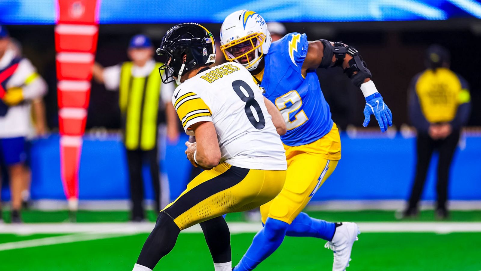 Steelers' Troy Fautanu Extremely Critical Of Offense After Loss To Chargers: "Aaron Rodgers Was Hit Too Much" (Steelers News). Photo by Chargers.com