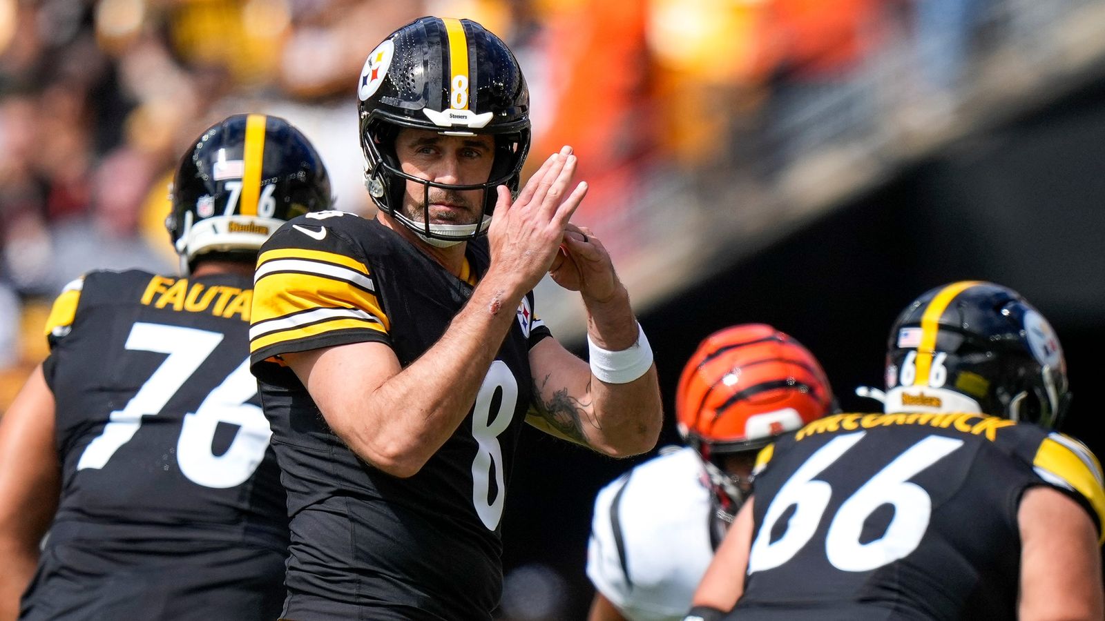 Steelers' Aaron Rodgers Calls Out Roman Wilson's Costly Mistake After Breakout Game (Steelers News). Photo by USA TODAY Network via Reuters Connect