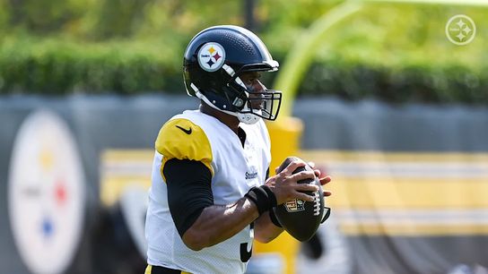 Steelers' QB Russell Wilson preparing for the season kickoff in Atlanta. Steelers' QB Russell Wilson preparing for the season kickoff in Atlanta.
