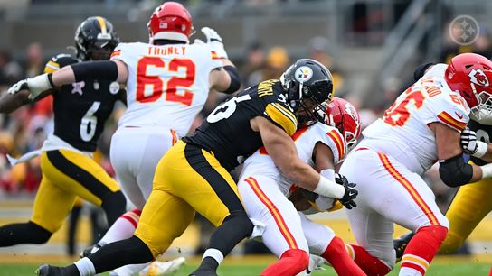 Pittsburgh Steelers' OLB Alex Highsmith making a tackle versus the Kansas City Chiefs on Christmas Day in 2024. Pittsburgh Steelers' OLB Alex Highsmith making a tackle versus the Kansas City Chiefs on Christmas Day in 2024.