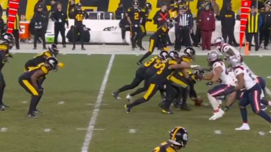 The Steelers special teams unit was called for a false start during this questionable call on Thursday night against the Patriots. The Steelers special teams unit was called for a false start during this questionable call on Thursday night against the Patriots.