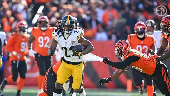 Pittsburgh Steelers' RB Najee Harris versus the Cincinnati Bengals in 2024. Pittsburgh Steelers' RB Najee Harris versus the Cincinnati Bengals in 2024.