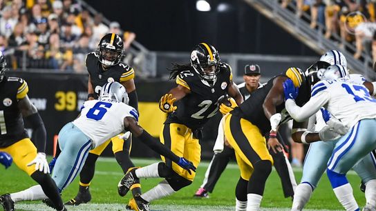 Steelers' RB Najee Harris running the ball against the Dallas Cowboys in 2024. Steelers' RB Najee Harris running the ball against the Dallas Cowboys in 2024.