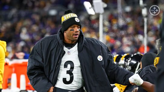 Steelers' Russell Wilson roams the sideline rallying his teammates in an away game in the 2024 NFL season. Steelers' Russell Wilson roams the sideline rallying his teammates in an away game in the 2024 NFL season.