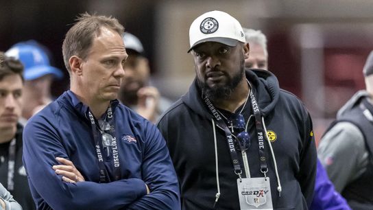 Steelers Head Coach Mike Tomlin stands beside Denver Broncos assistant director of college scouting Nick Schiralli at the Alabama pro day in 2024. Steelers Head Coach Mike Tomlin stands beside Denver Broncos assistant director of college scouting Nick Schiralli at the Alabama pro day in 2024.