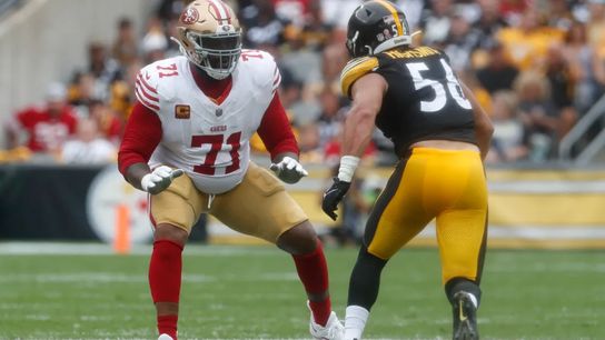 Steelers' Alex Highsmith rushes the passer against the San Francisco 49ers Steelers' Alex Highsmith rushes the passer against the San Francisco 49ers