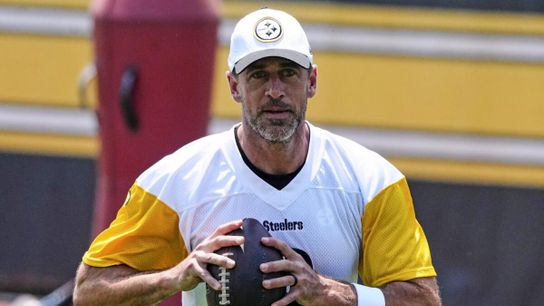 Steelers’ Aaron Rodgers Delivers Powerful Message After Throwing First Training Camp INT With Pittsburgh. Photo by Gene J. Puskar / Associated Press