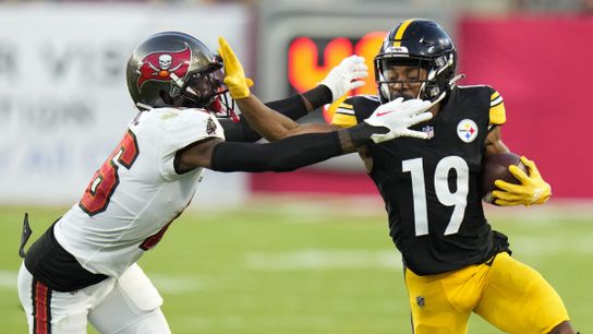 Steelers' Calvin Austin III Responds After Quick Scuffle With Jalen Ramsey. Photo by Chris O'Meara / AP Photo